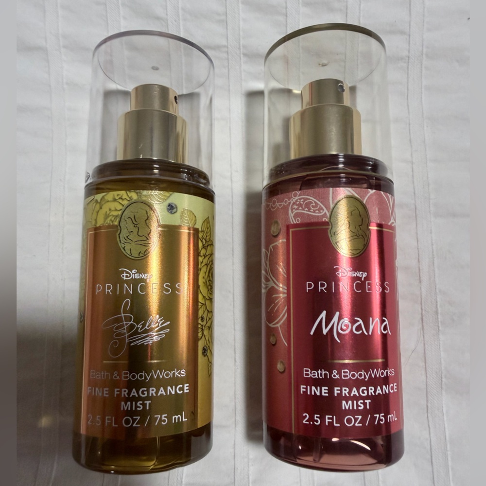 Disney Princess Moana and Belle Fine Fragrance Mist - Red and Gold TRAVEL SIZE